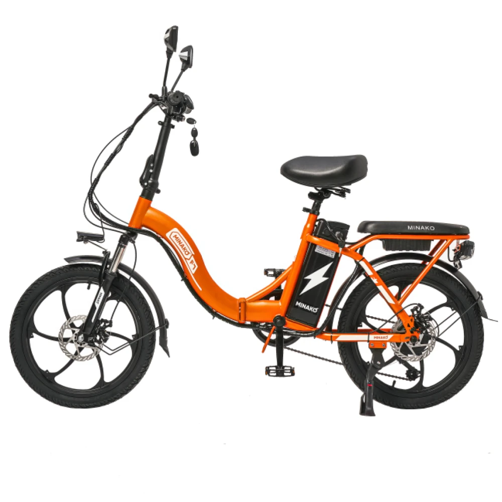 Электровелосипед Minako F7 оранжевый 2